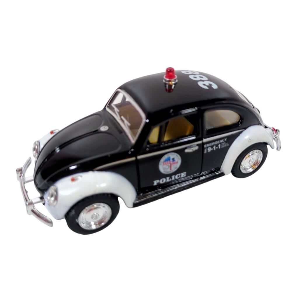 Kinsmart Volkswagen Classic Beetle 1967 1:32 Police Car Diecast Opening Doors